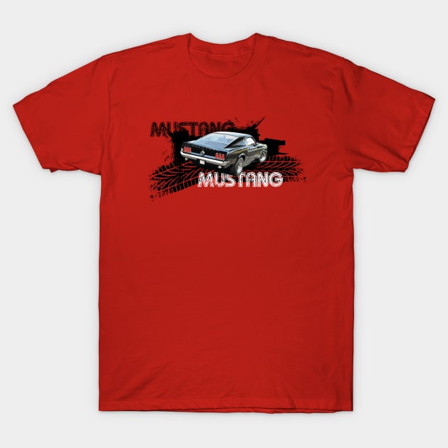 Ford Mustang  - Tire Marks T-Shirt by 5thmonkey